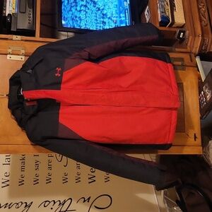 Boys Large Under Armour 3 in 1 snow Jacket Red Maroon and Black